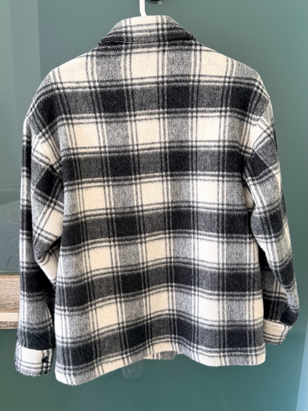 The Kooples Black and White Plaid Shirt Jacket - Picture 6 of 10